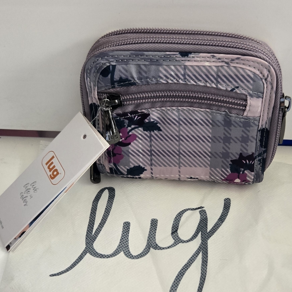 Lug - Splits Wallet - Plaid Floral Gray - Picture 2 of 6